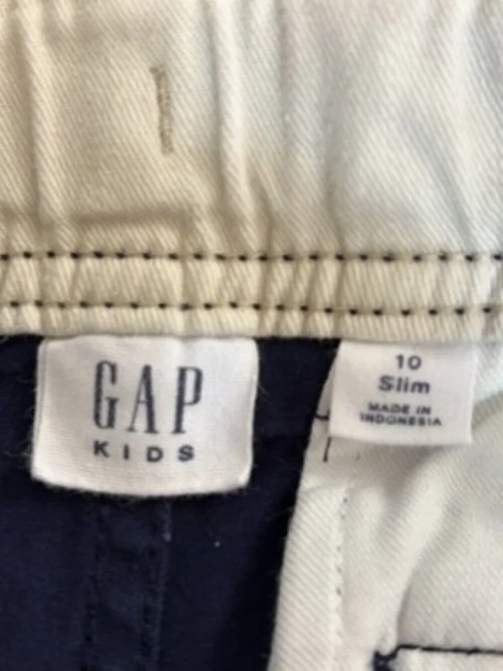 GAP Kids Boys 10 Slim Cargo Shorts Navy Blue Adjustable Waist Button Zip - Picture 4 of 4